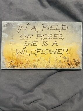 Wooden Wall Plaque Junk Gypsy ‘She Is a Wildflower' Decorative As is see descrip